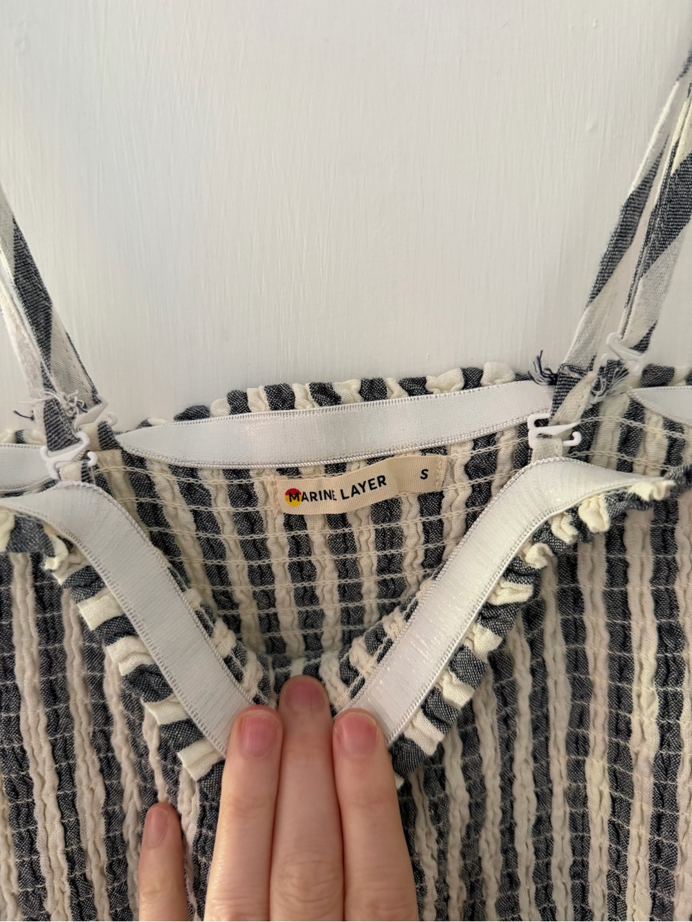 Marine Layer Sutton Strapless Maxi Dress in India Ink Stripe - Picture 7 of 9